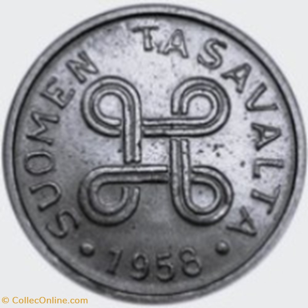 1 mark fer plaqué nickel 1956 Finlande monnaies monde 1 mark fer plaque nickel 1956 finlande