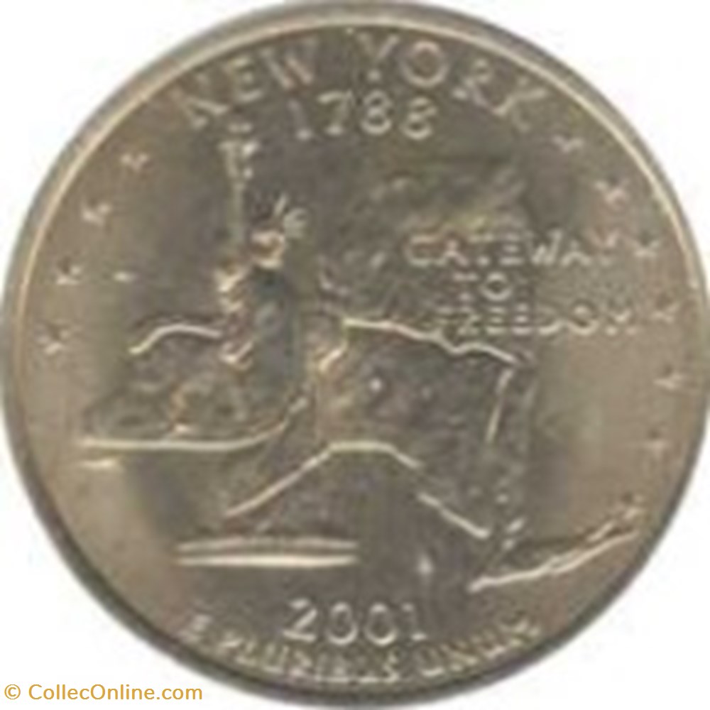 Etats Unis-¼ Dollar "Quarter New York" 2001 P monnaies monde etats unis dollar quarter new york 2001 p