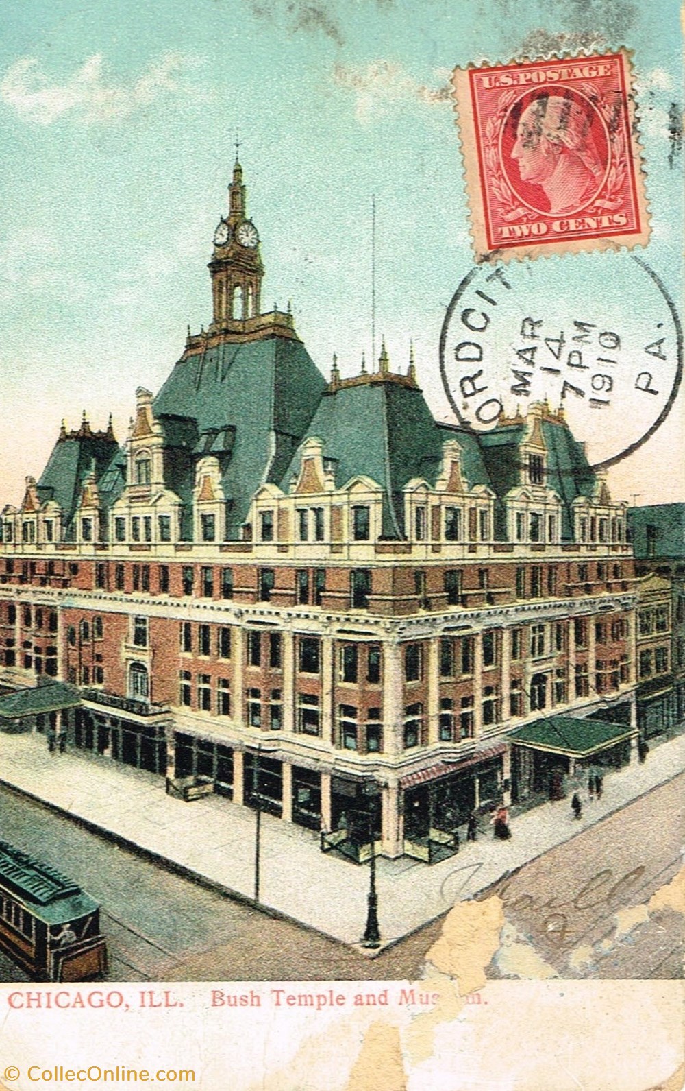 cartes postales etats unis chicago bush temple