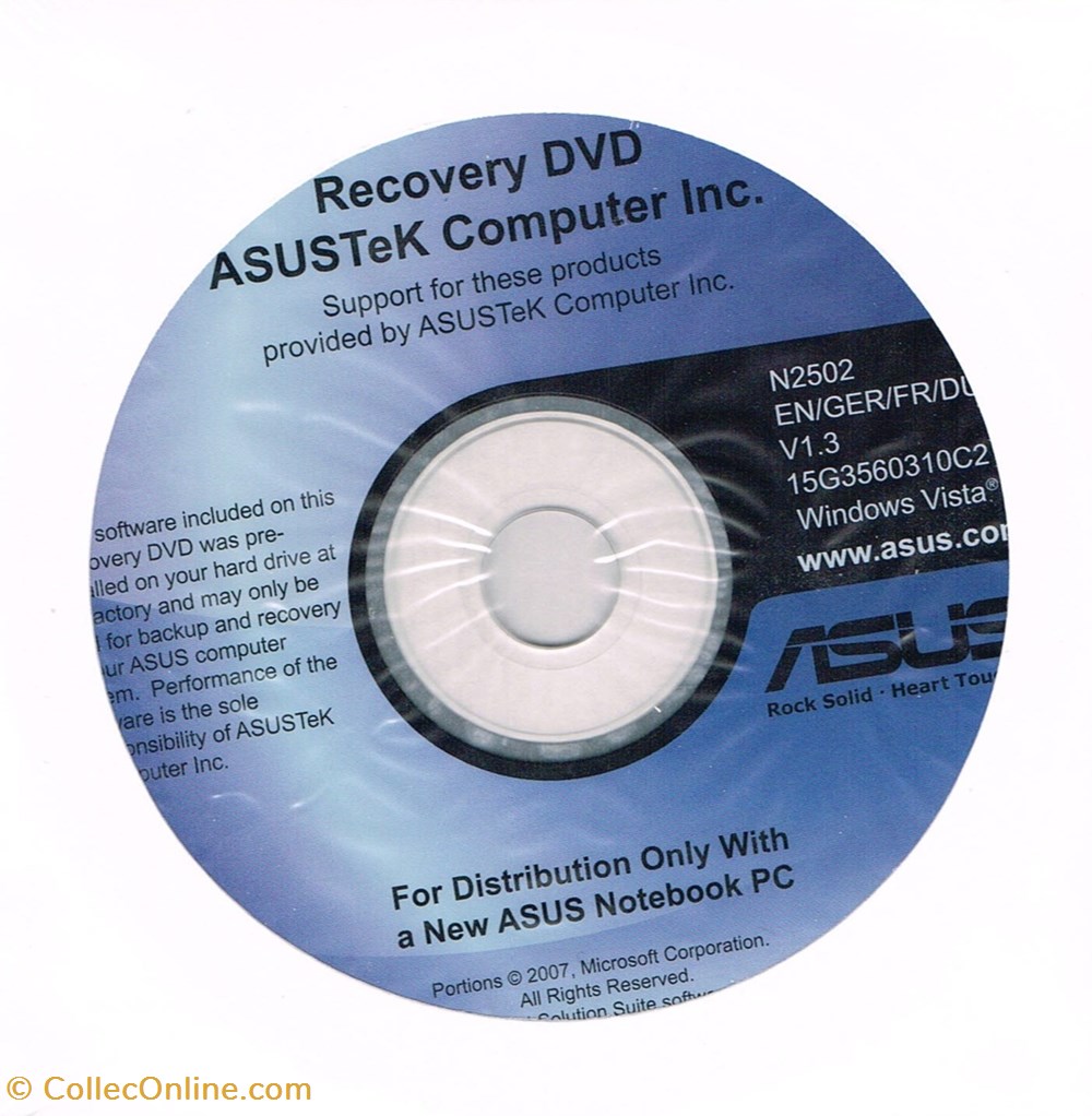 informatique logiciels asus recovery dvd n2502 v1 3