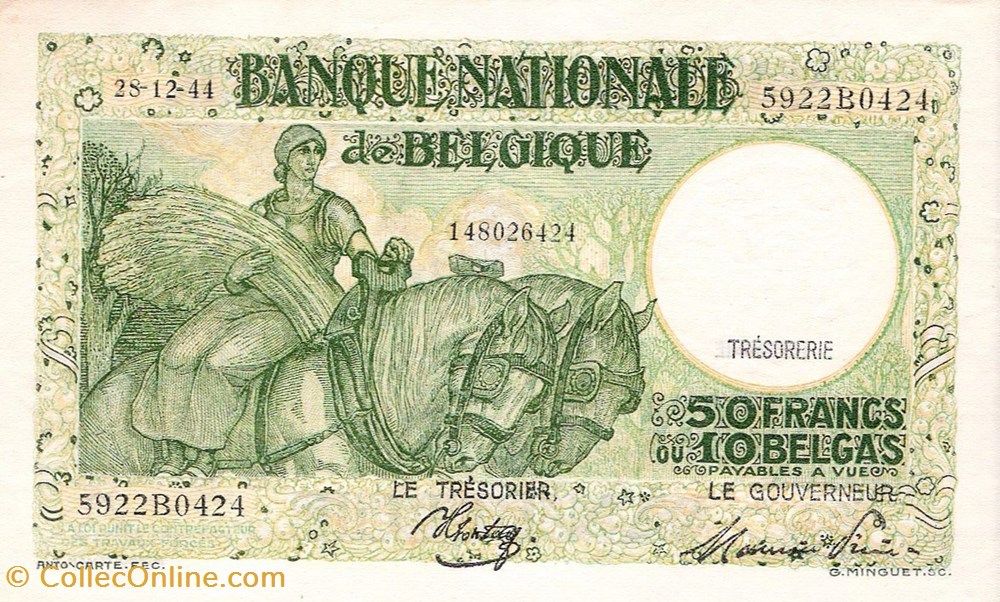 Belgique-50 Francs-30-01-1942 billets belgique 50 francs 30 01 1942