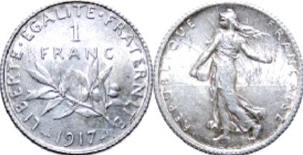 monnaies 1 franc semeuse 1915