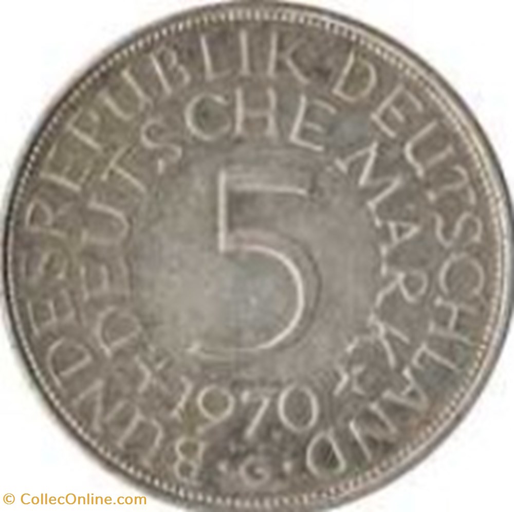 5 deutsche mark Allemagne 1967 (F) monnaies monde 5 deutsche mark allemagne 1967 f