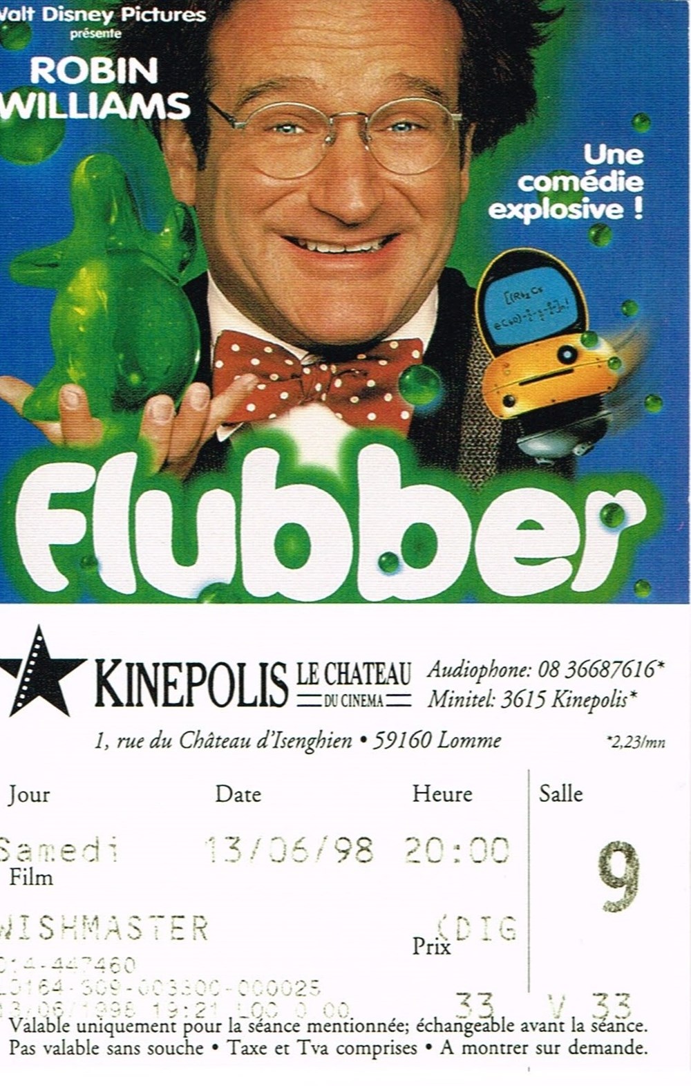 Flubber documents anciens tickets d entree flubber