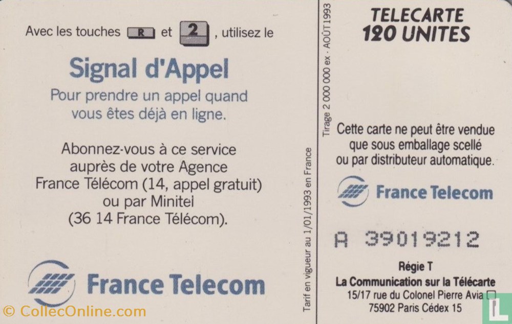 France- Signal d'Appel- Solaic 04 (1991) divers telecartes cartes telephoniques france signal appel solaic 04 1991