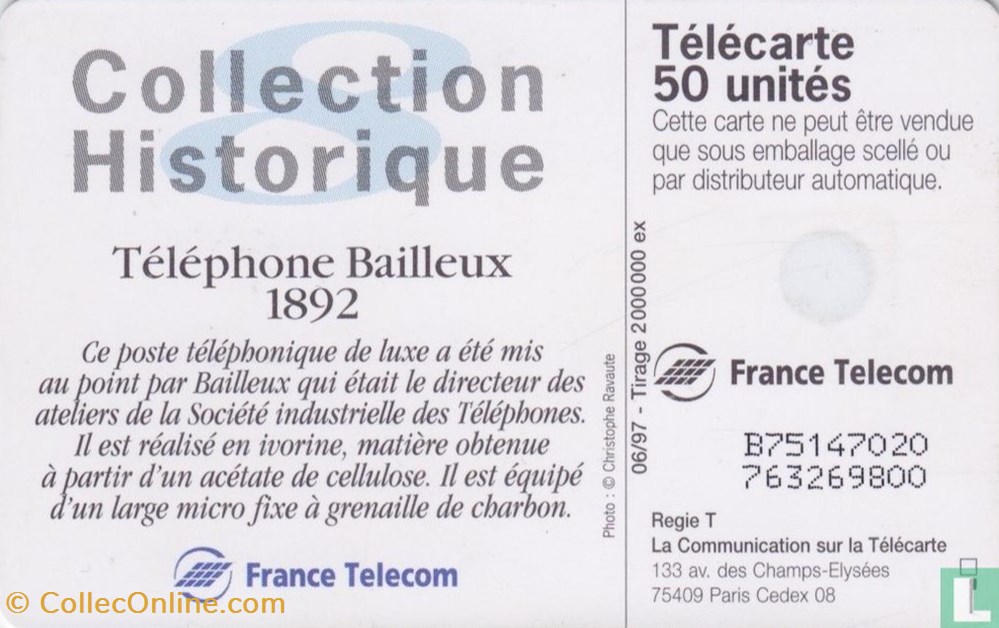 divers telecartes cartes telephoniques france telephone bailleux gemplus 01 1 1988