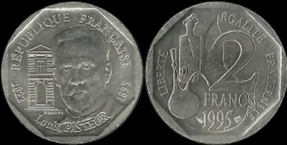2 Francs Louis Pasteur 1995 monnaies 2 francs louis pasteur 1995