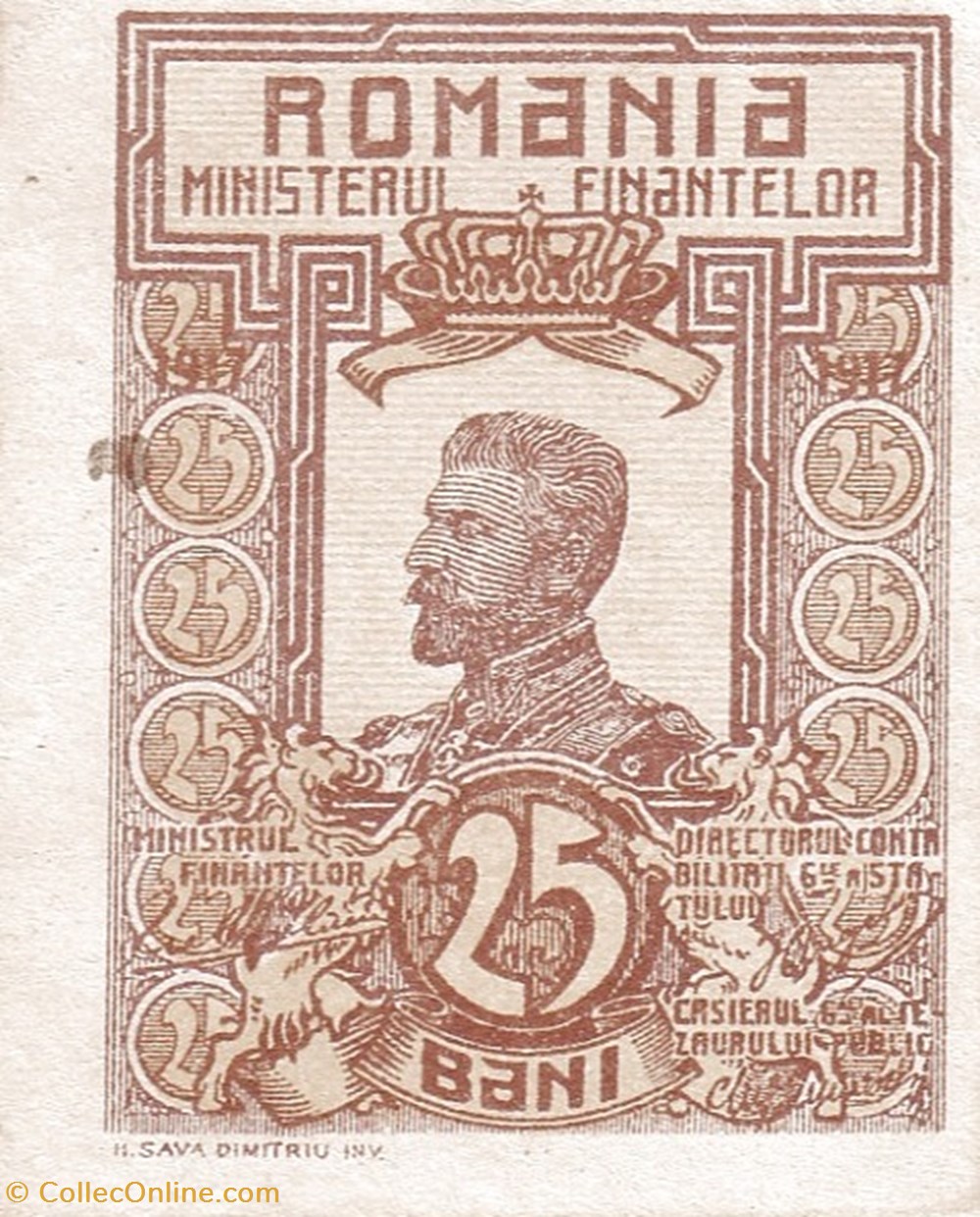 Roumanie-25 Bani-1917 billets roumanie 25 bani 1917