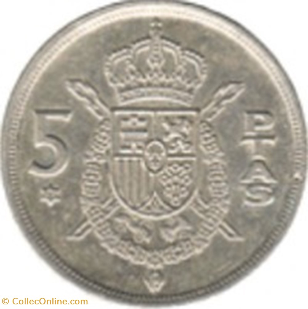 monnaies monde 5 pesetas espagne 1975 80