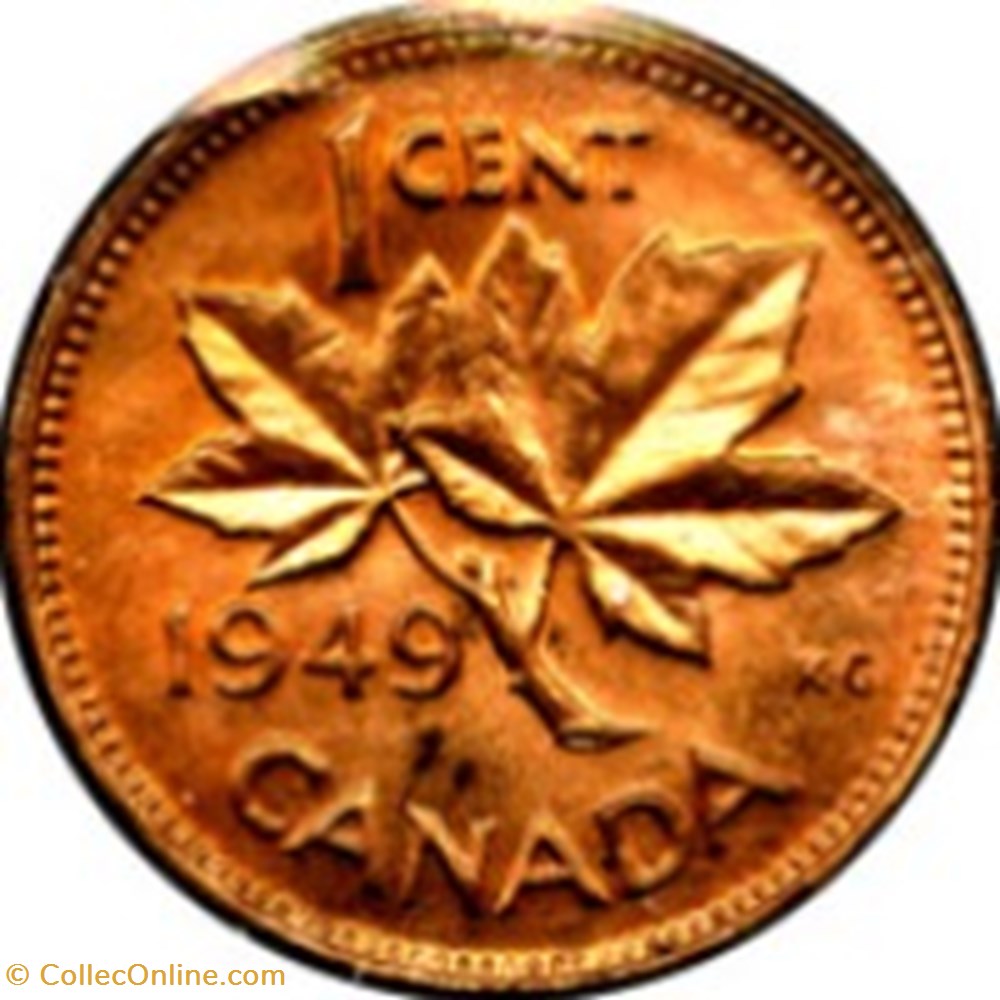1 cent - Georges VI Légende sans "ET IND: IMP:" Canada 1950 monnaies monde 1 cent georges vi legende sans et ind imp canada 1950