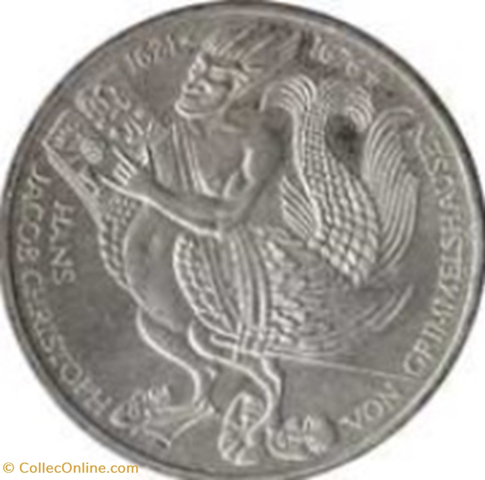 5 deutsche mark - Hans Jacob Cristoph - von Grimmelshausen Allemagne 1976 (D) monnaies monde 5 deutsche mark hans jacob cristoph von grimmelshausen allemagne 1976 d