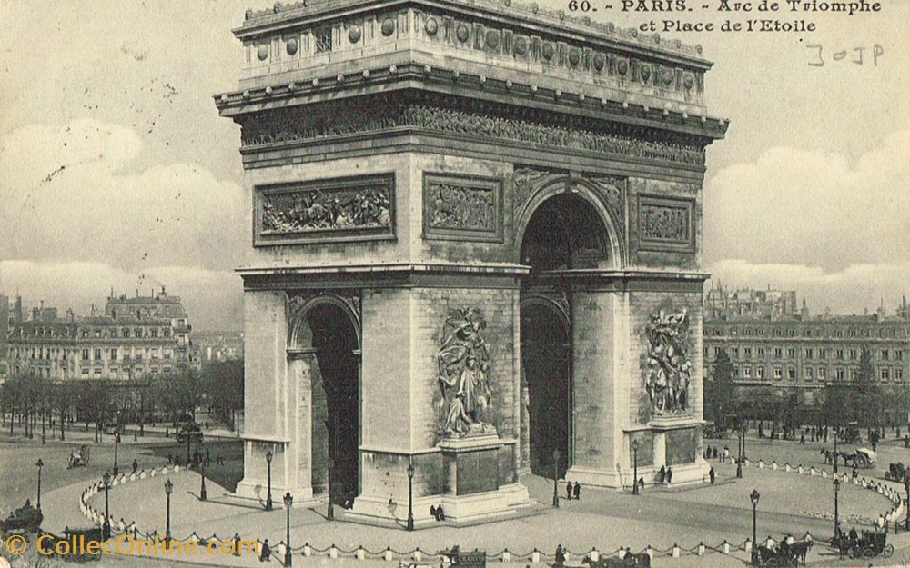 cartes postales france paris arc de triomphe