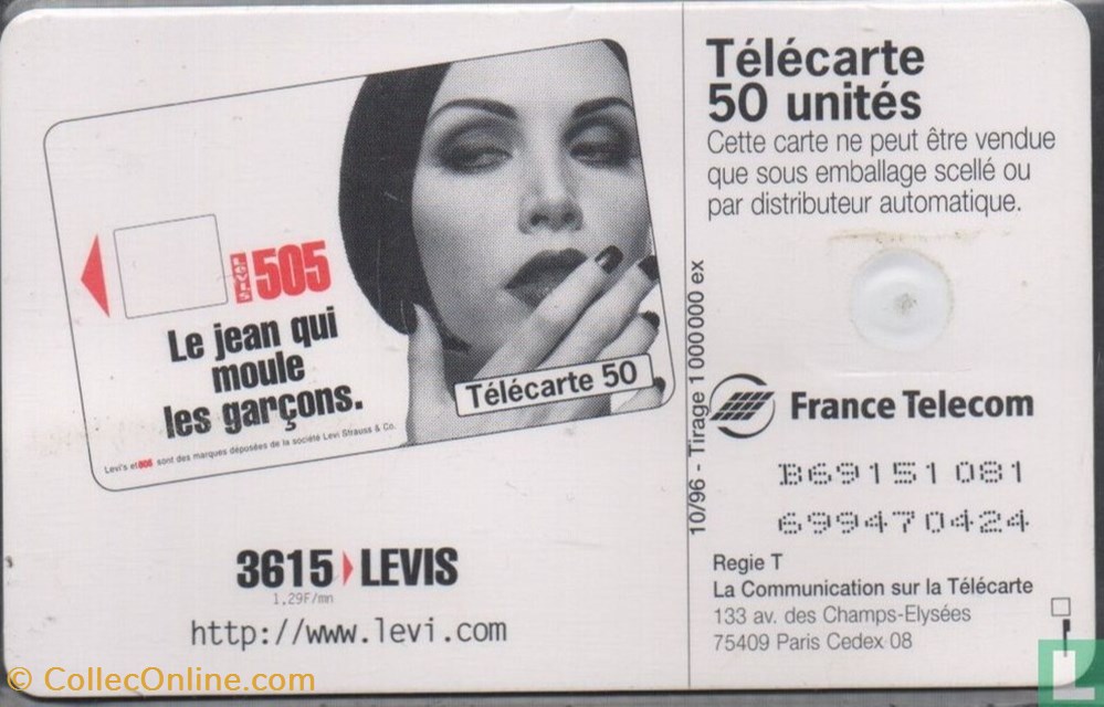 France- Levi's 517- Gemplus 01.2 divers telecartes cartes telephoniques france levi s 517 gemplus 01 2