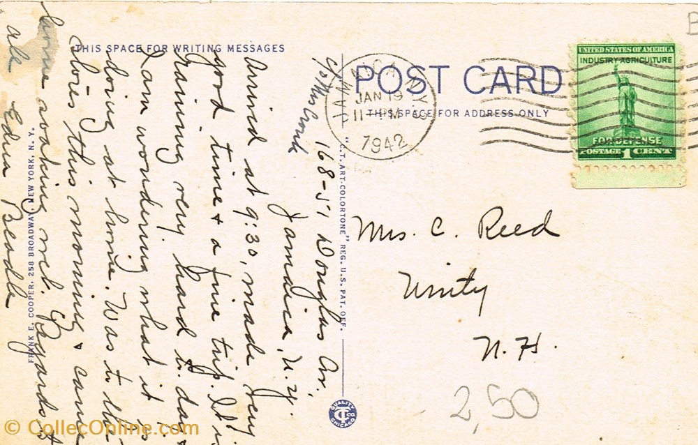 cartes postales etats unis new york jamaica post office