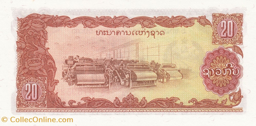 Laos-20 kip 1988 billets laos 20 kip 1988