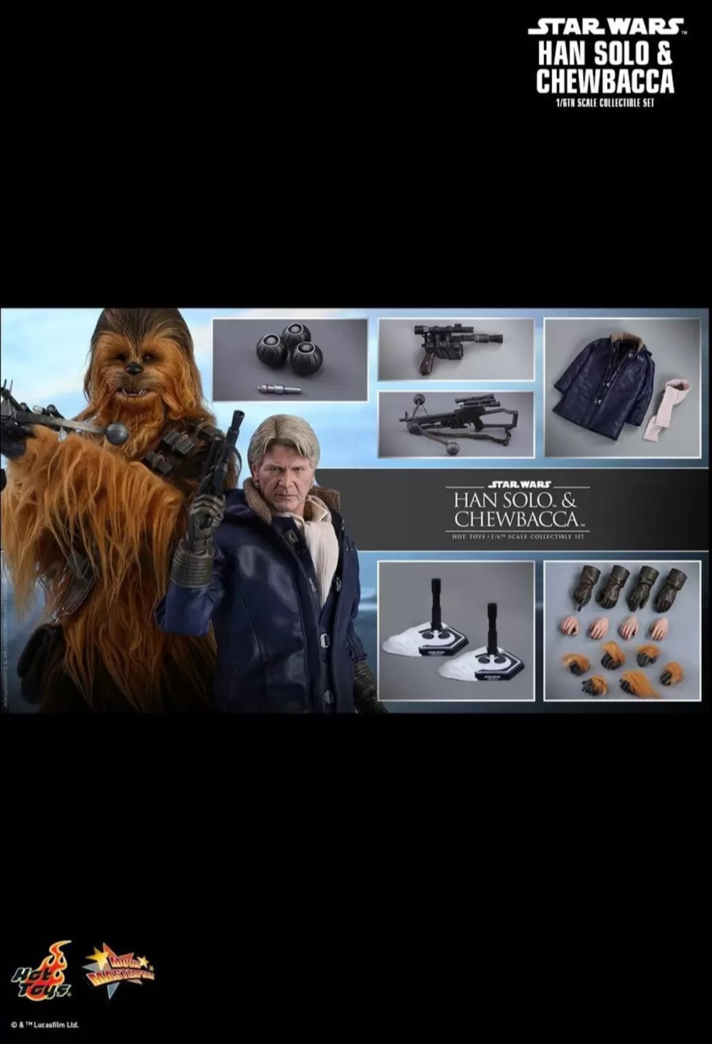 figurines cinema star wars han solo chewbacca mms376
