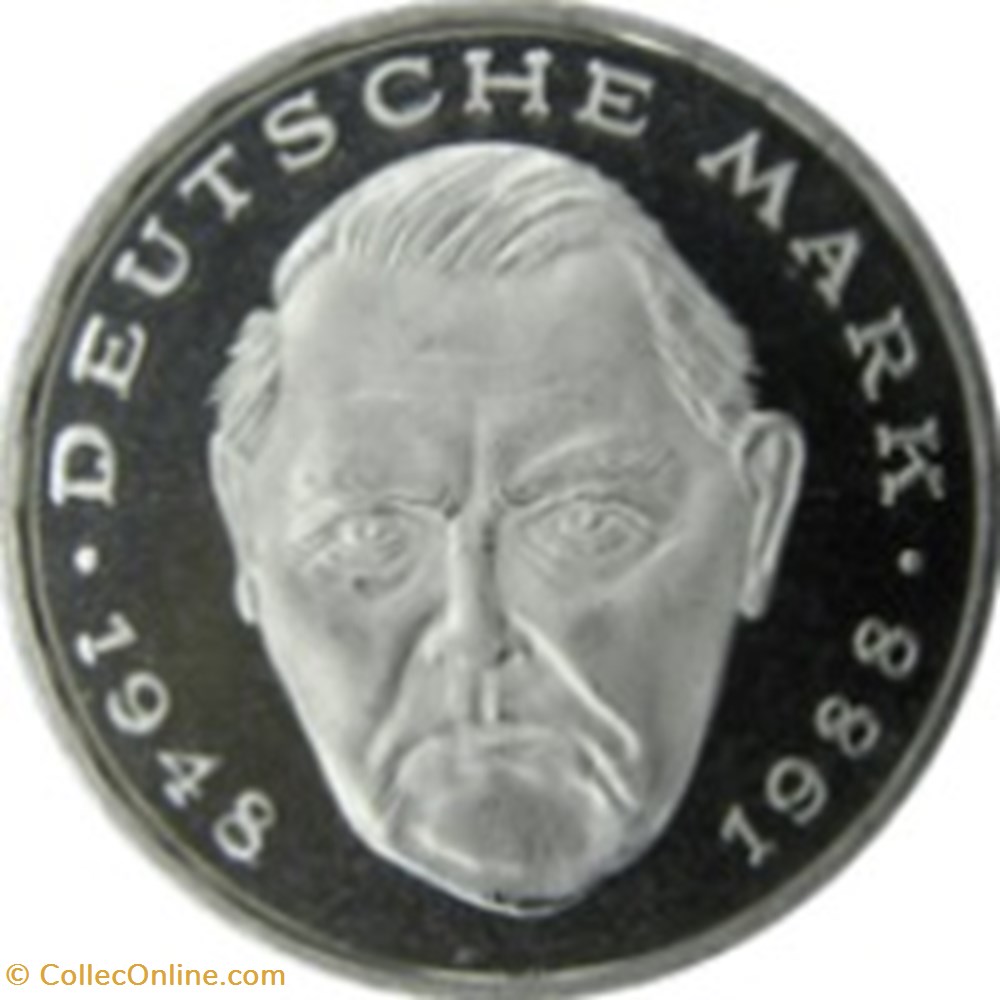 2 deutsche mark Ludwig Erhard Allemagne 1988 (G) monnaies monde 2 deutsche mark ludwig erhard allemagne 1988 g