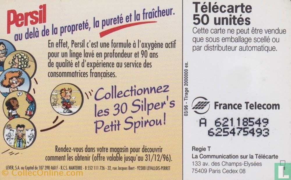 France- Persil- Solaïque 03 (1990) divers telecartes cartes telephoniques france persil solaique 03 1990