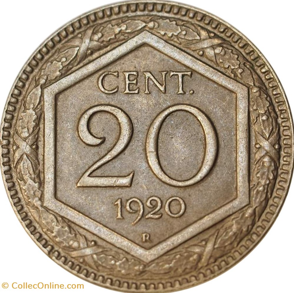 20 Cent. Italie 1919 monnaies monde 20 cent italie 1919