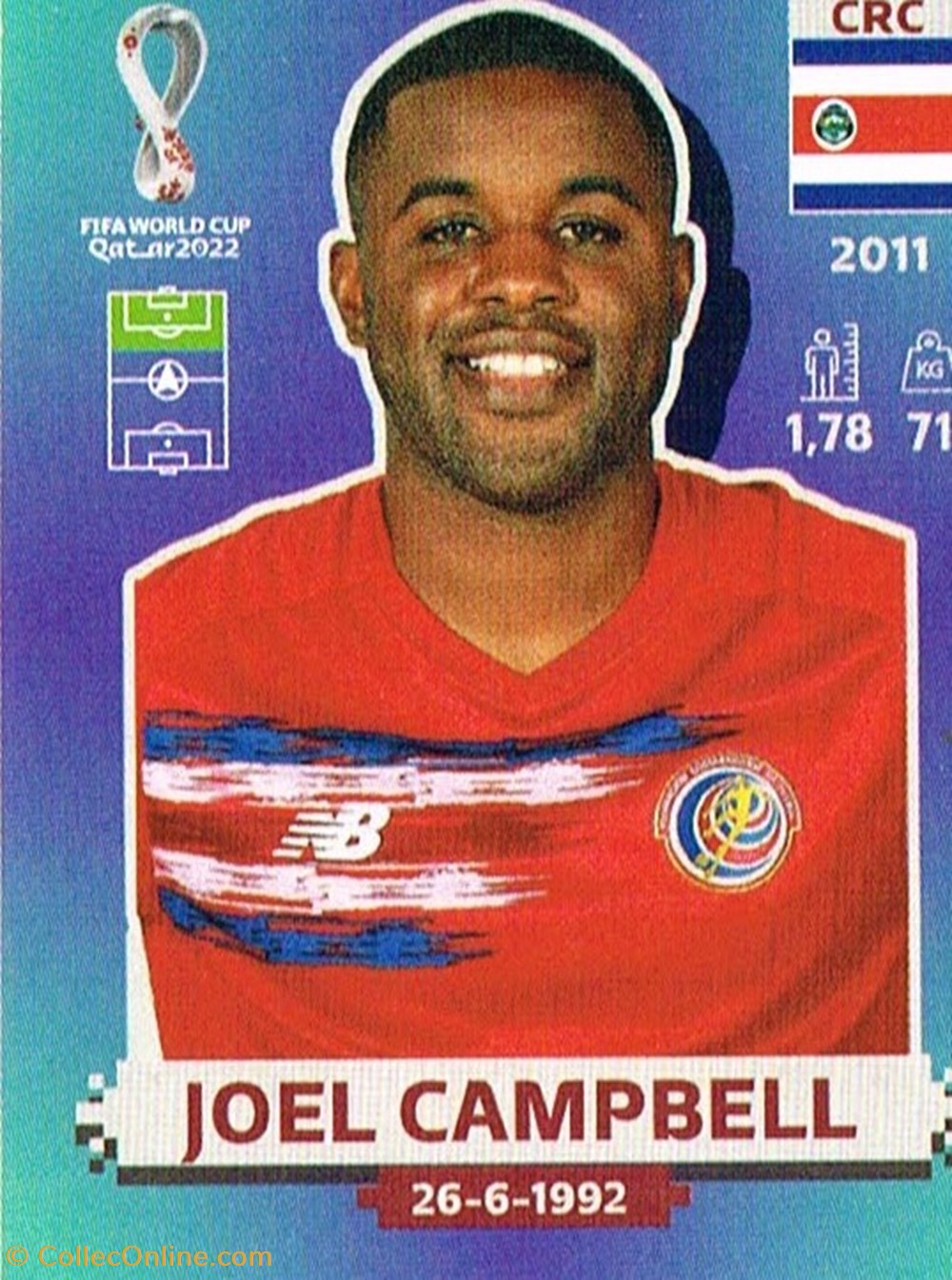 Costa Rica-Coupe du Monde Qatar 2022-N°CRC17 sport olympisme sports collectifs basketball costa rica coupe du monde qatar 2022 n crc17