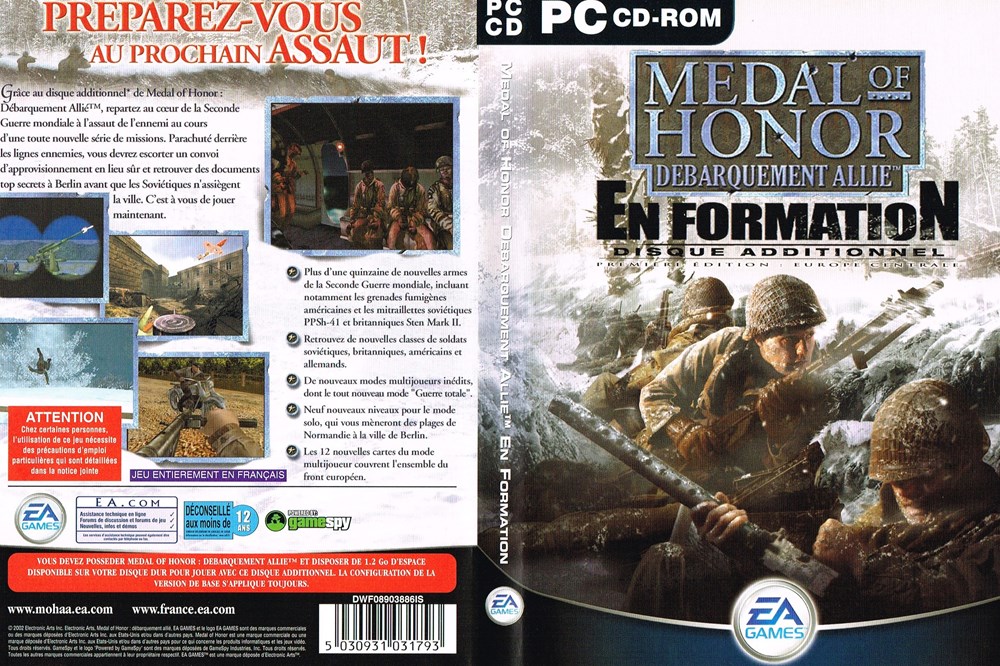 jeux videos consoles medal of honor en formation