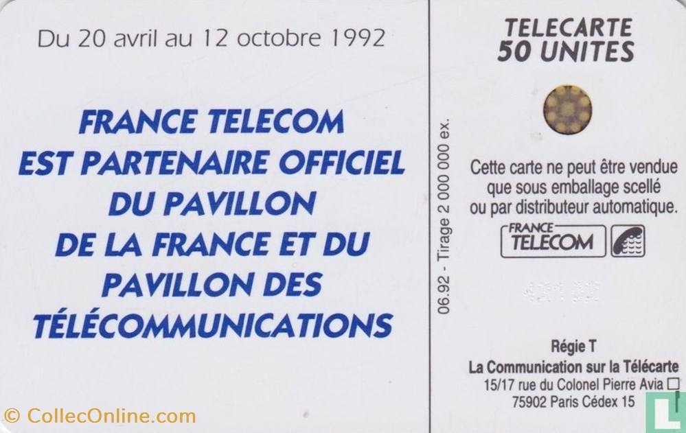 France- Exposition Universelle de Seville 1992- Schlumberger 04an divers telecartes cartes telephoniques france exposition universelle de seville 1992 schlumberger 04an