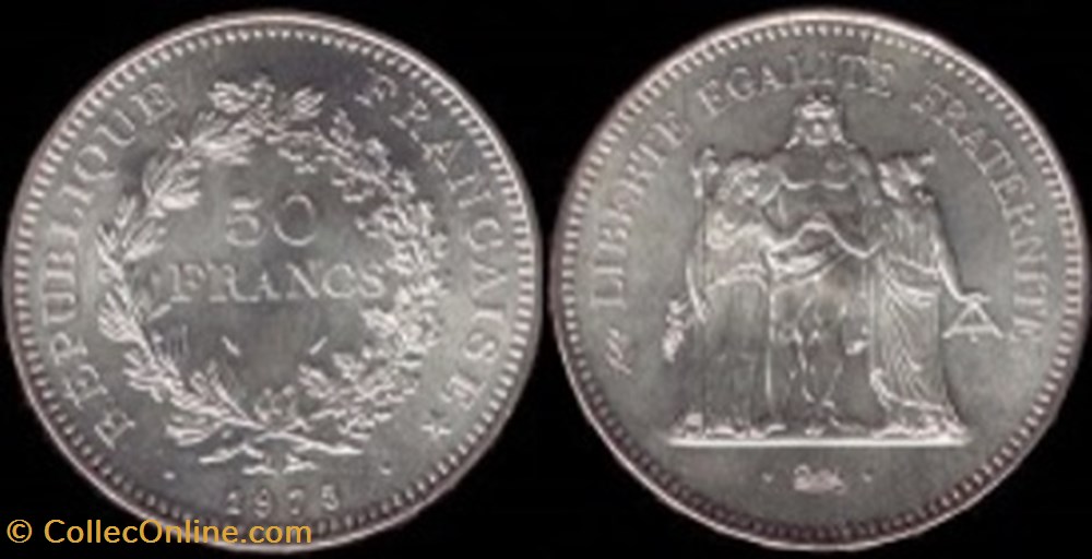 50 Francs Hercule 1974 monnaies 50 francs hercule 1974