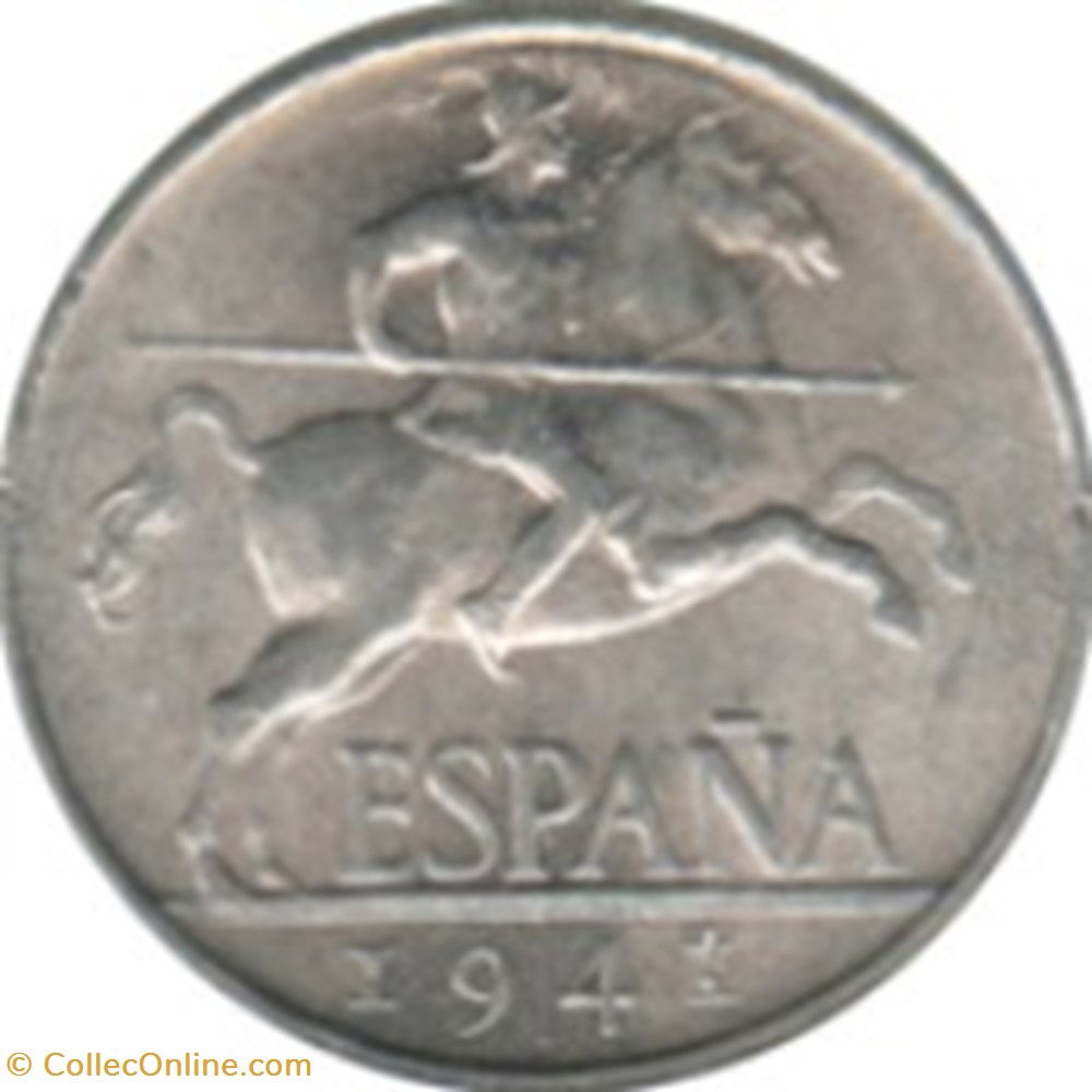 5 centimos Cavalier ibérique Espagne 1941 monnaies monde 5 centimos cavalier iberique espagne 1941
