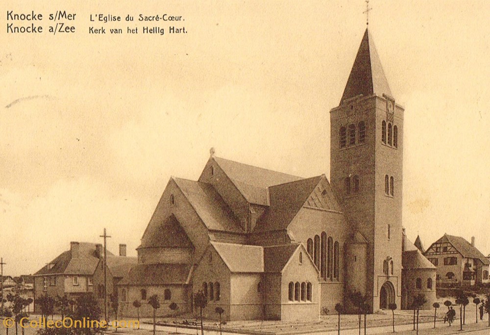 cartes postales belgique knocke eglise du sacre coeur