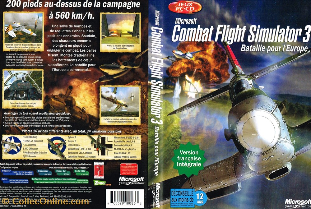Combat Flight Simulator 3-Bataille pour l'Europe jeux videos consoles combat flight simulator 3 bataille pour europe