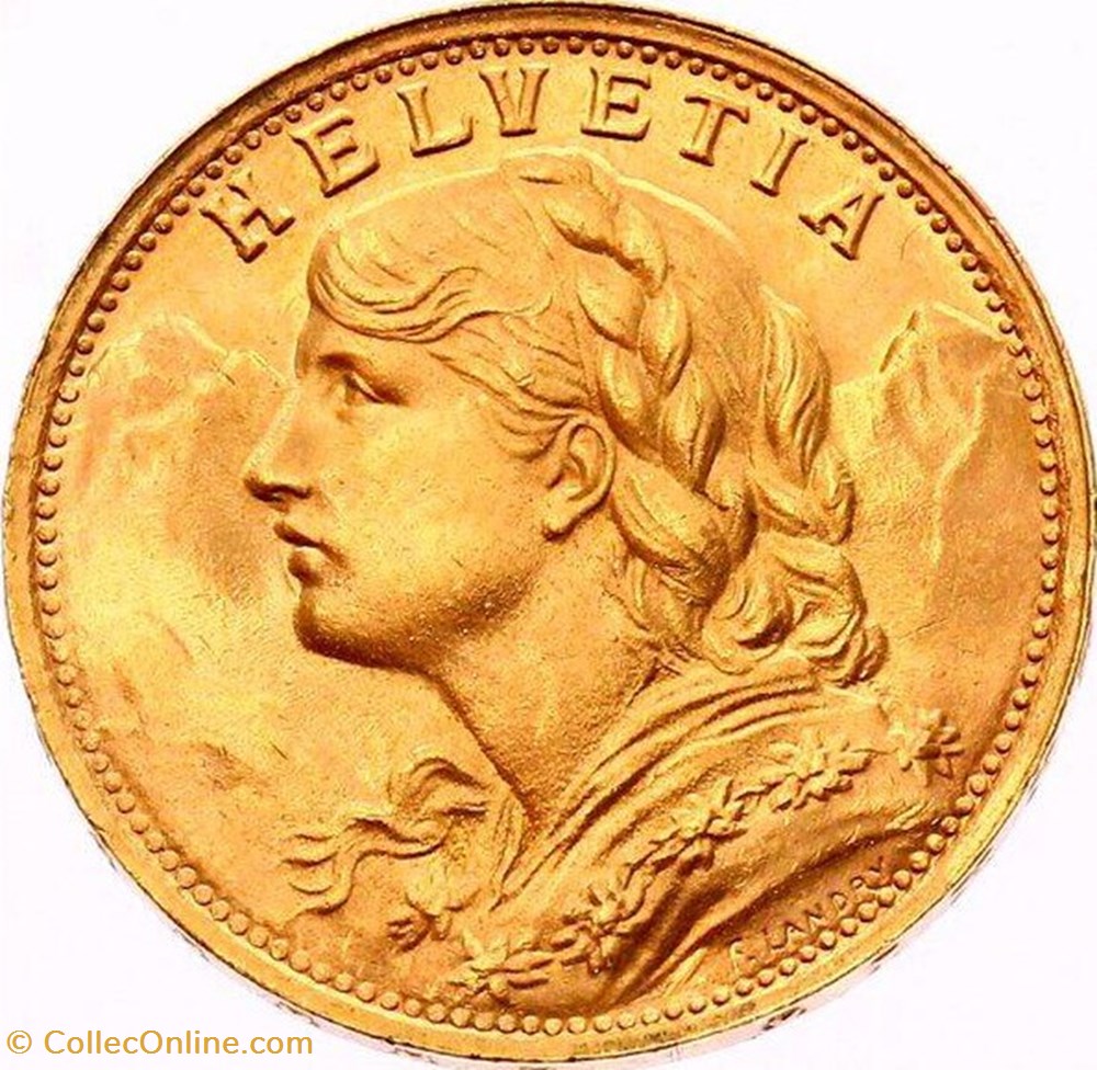 Suisse-20 Francs Helvetia 1949 B monnaies monde suisse 20 francs helvetia 1949 b
