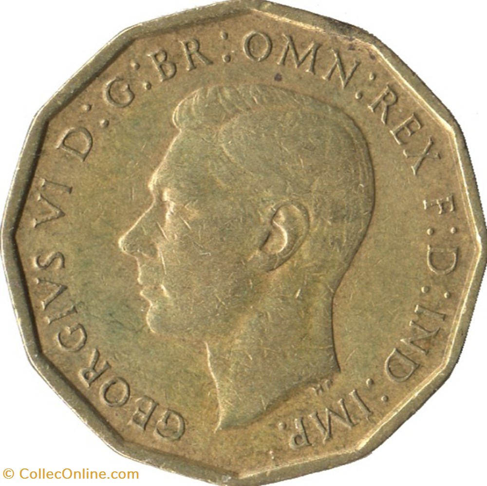 monnaies monde royaume uni 3 pence angleterre 1937