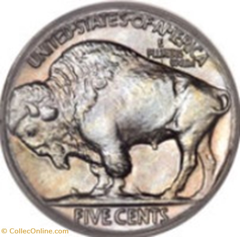 5 cents "Buffalo Nickel" sol plat Etats-Unis 1917 monnaies monde 5 cents buffalo nickel sol plat etats unis 1917