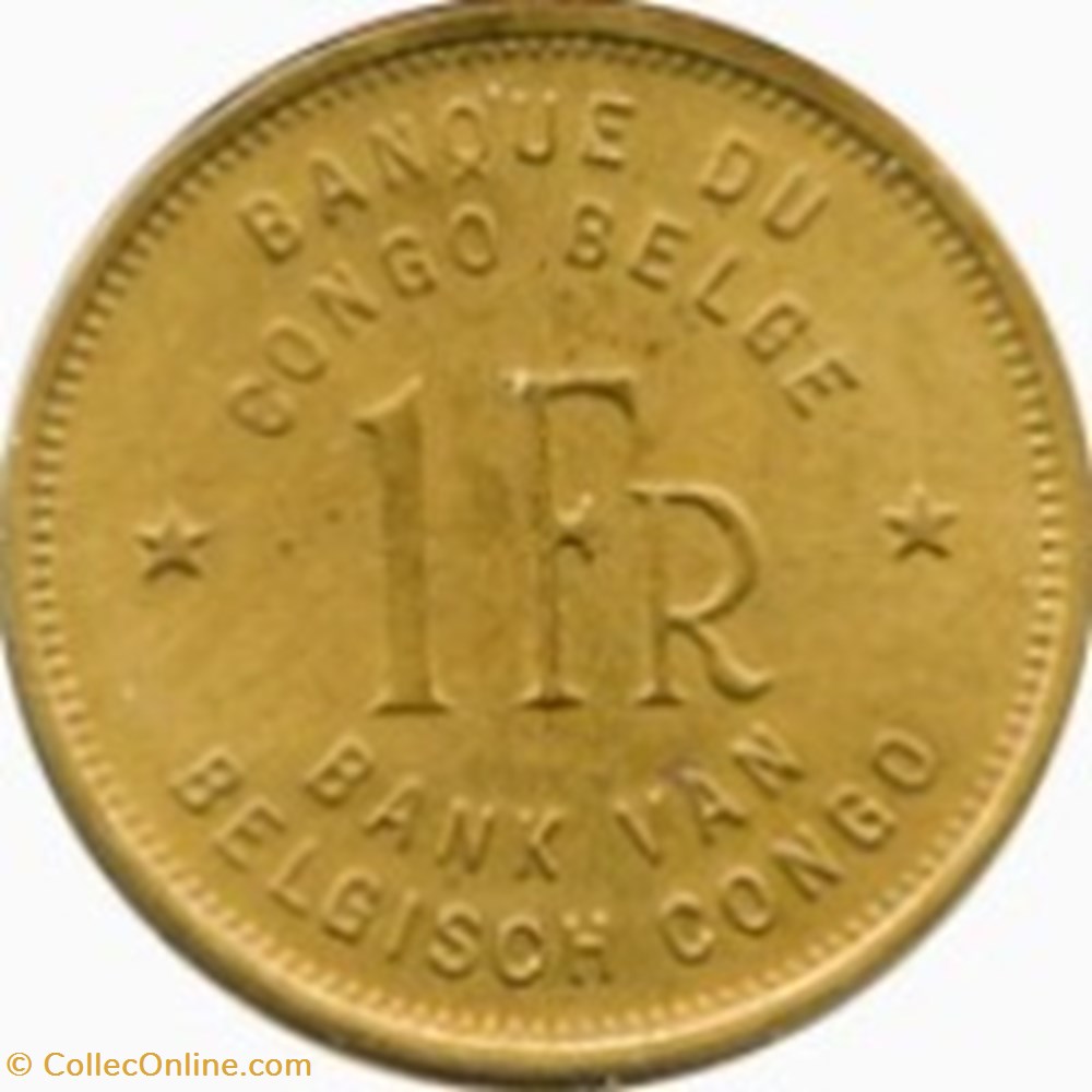 1 franc - Léopold III Congo Belge-1946 monnaies monde 1 franc leopold iii congo belge 1946