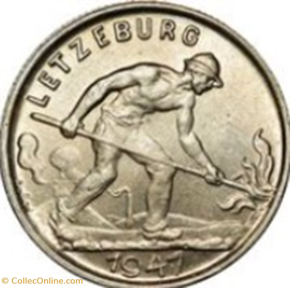 1 franc - Charlotte Grand module Luxembourg 1946 monnaies monde 1 franc charlotte grand module luxembourg 1946