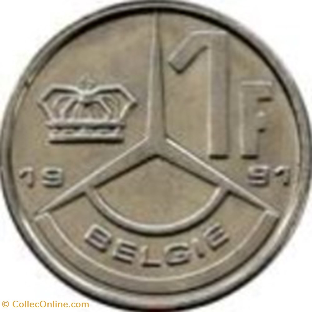 monnaies monde 1 franc belgique neerlandais 1989 baudouin 1er