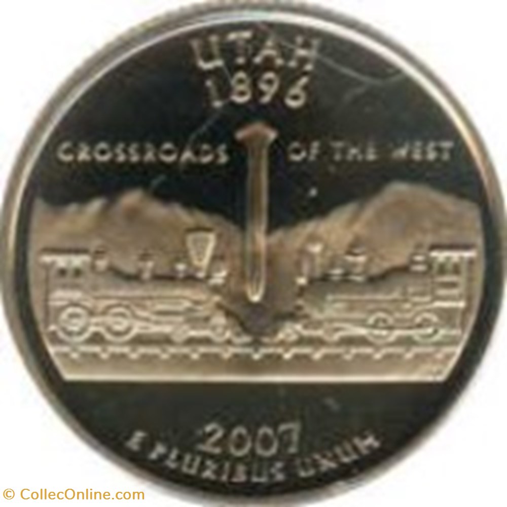 Etats Unis-¼ Dollar "Quarter Utah" 2007 D monnaies monde etats unis dollar quarter utah 2007 d