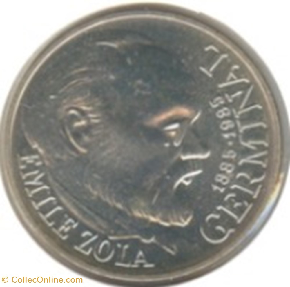 100 francs Emile Zola 1985 monnaies 100 francs emile zola 1985