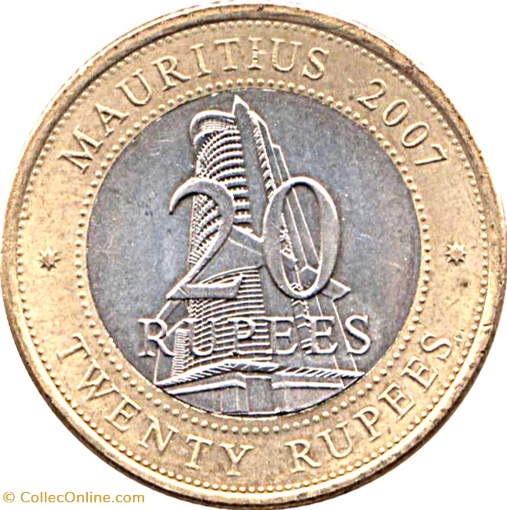2 Rupees Mauritus 2020-40ème anniversaire de la Banque d'Île Maurice monnaies monde 2 rupees mauritus 2020 40eme anniversaire de la banque ile maurice