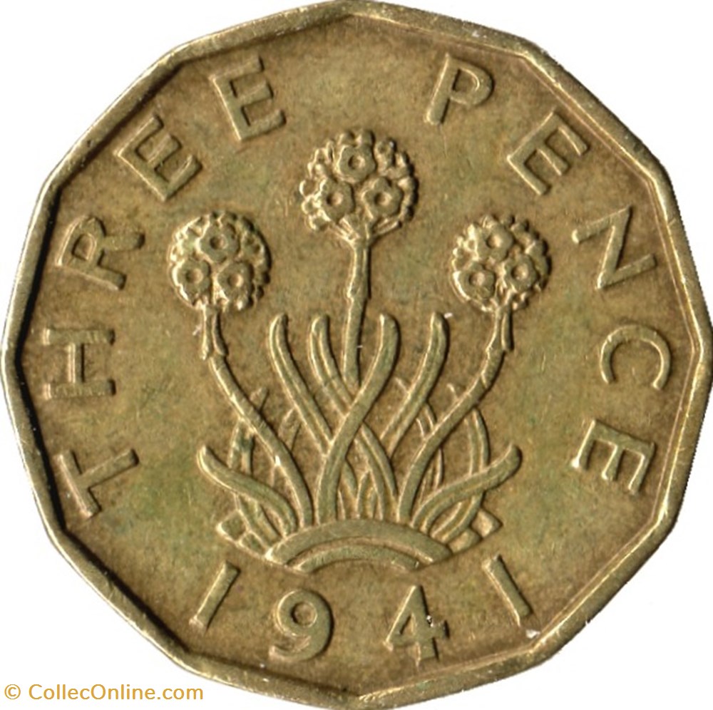 monnaies monde royaume uni 3 pence angleterre 1937