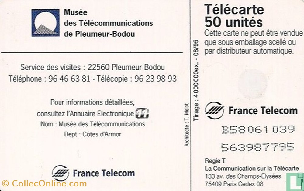 France-Musée des télécommunications des Pleumeur Bodou- Gemplus 01.2 divers telecartes cartes telephoniques france musee des telecommunications des pleumeur bodou gemplus 01 2