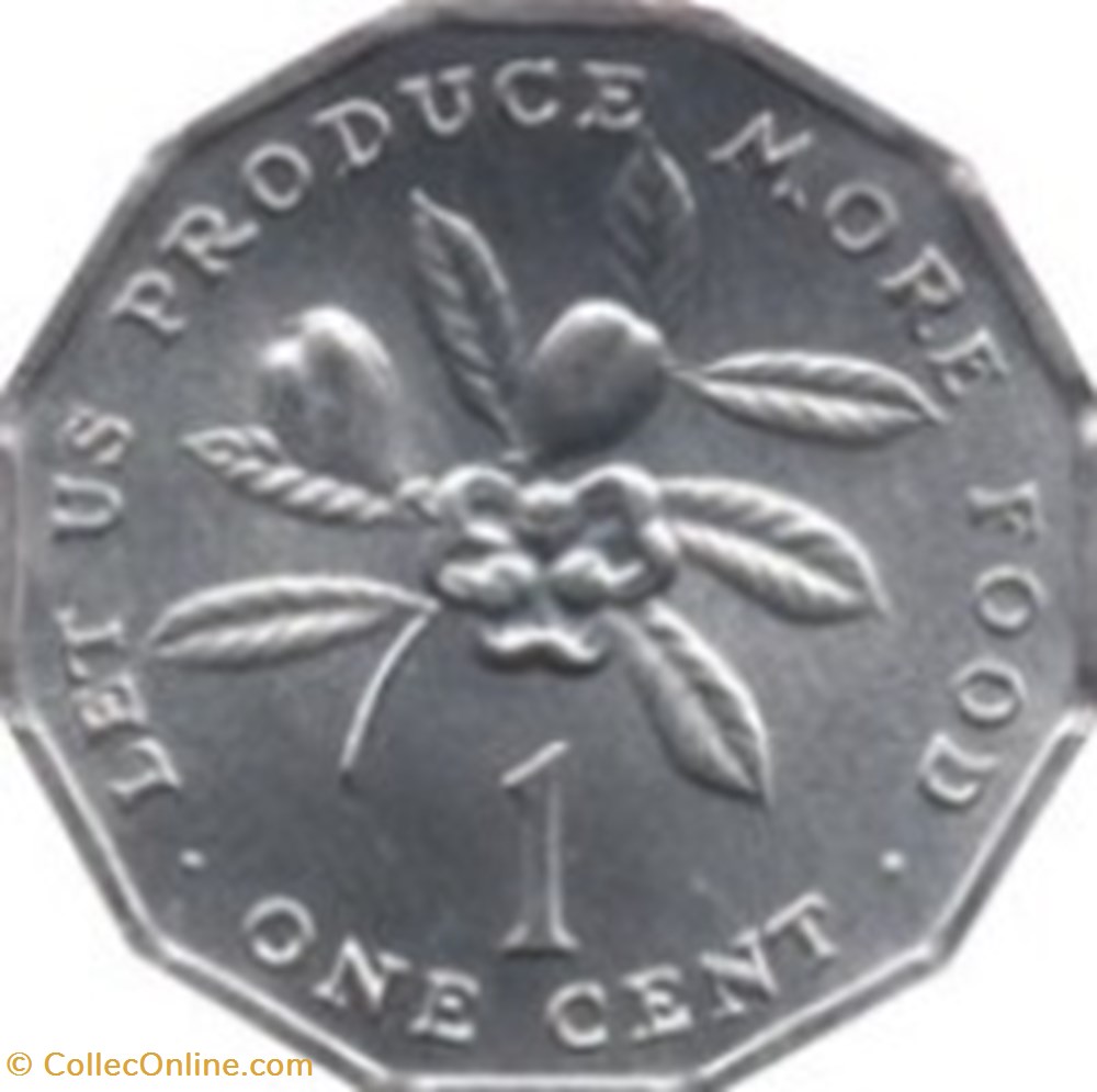 1 cent - Armoiries FAO Jamaïque 1975 monnaies monde 1 cent armoiries fao jamaique 1975