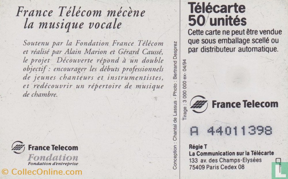 France- Concert Découverte- Solaic 06 (1993) divers telecartes cartes telephoniques france concert decouverte solaic 06 1993