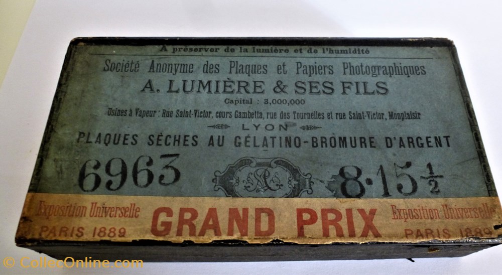 appareils camescopes accessoires boite de plaques photographiques au gelatino bromure argent negatifs photos presents