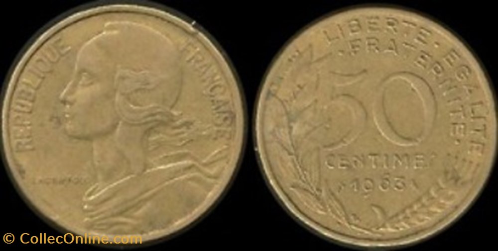 50 Centimes 1963 4 plis monnaies 50 centimes 1963 4 plis