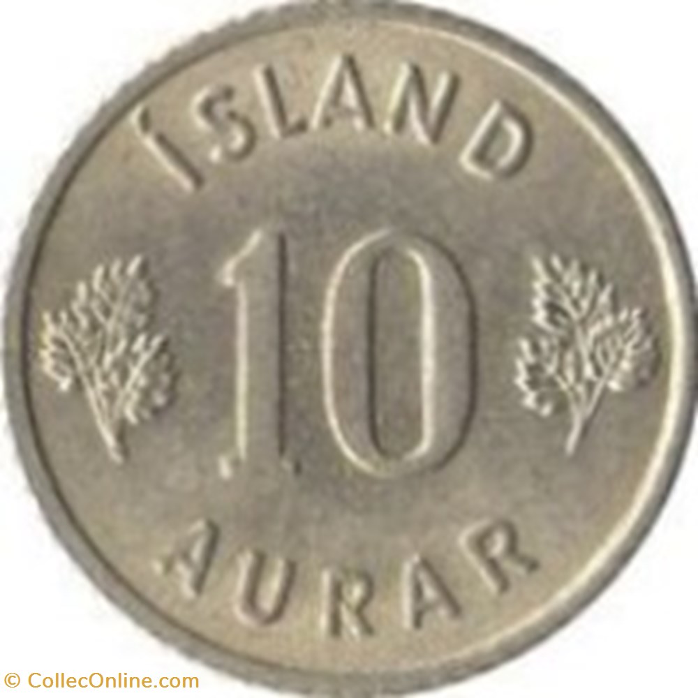 10 aurar Islande 1969 monnaies monde 10 aurar islande 1969