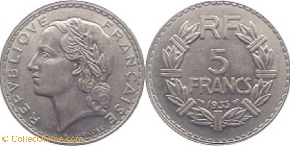 5 Francs Lavrillier 1935 monnaies 5 francs lavrillier 1935