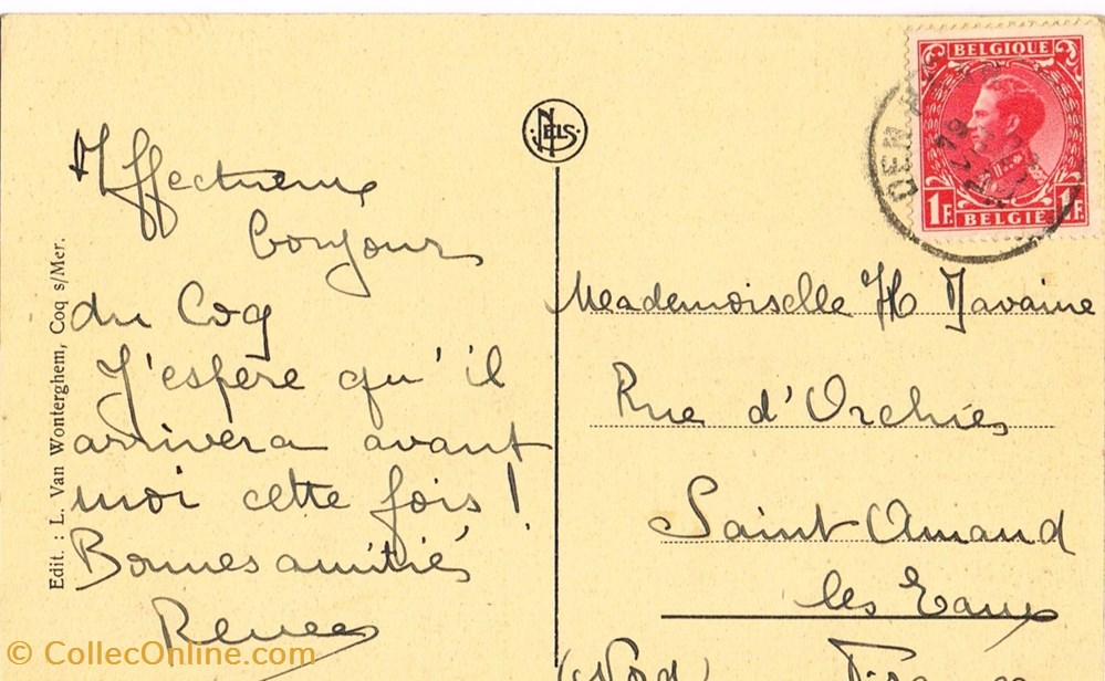 cartes postales belgique coq sur mer villa ter stille
