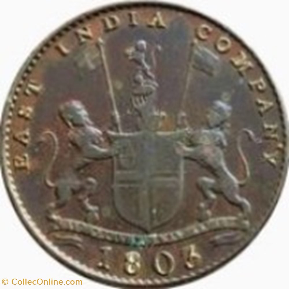10 cash-Inde Britannique 1803 monnaies monde 10 cash inde britannique 1803