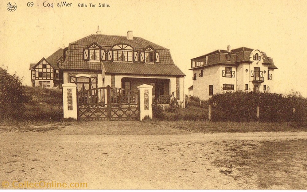 cartes postales belgique coq sur mer villa ter stille